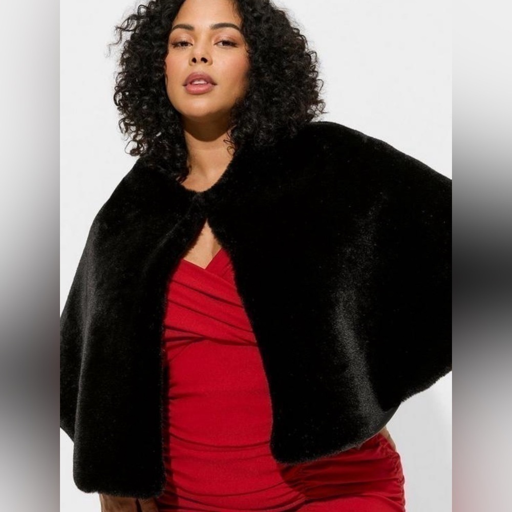 Torrid Faux Fur Cape - Black